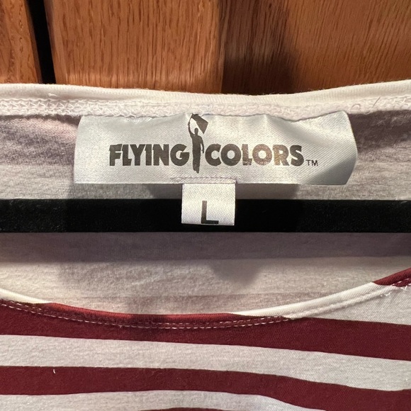 GUC striped Flying Colors top with ruffle bottom detail Sz L - Picture 2 of 5